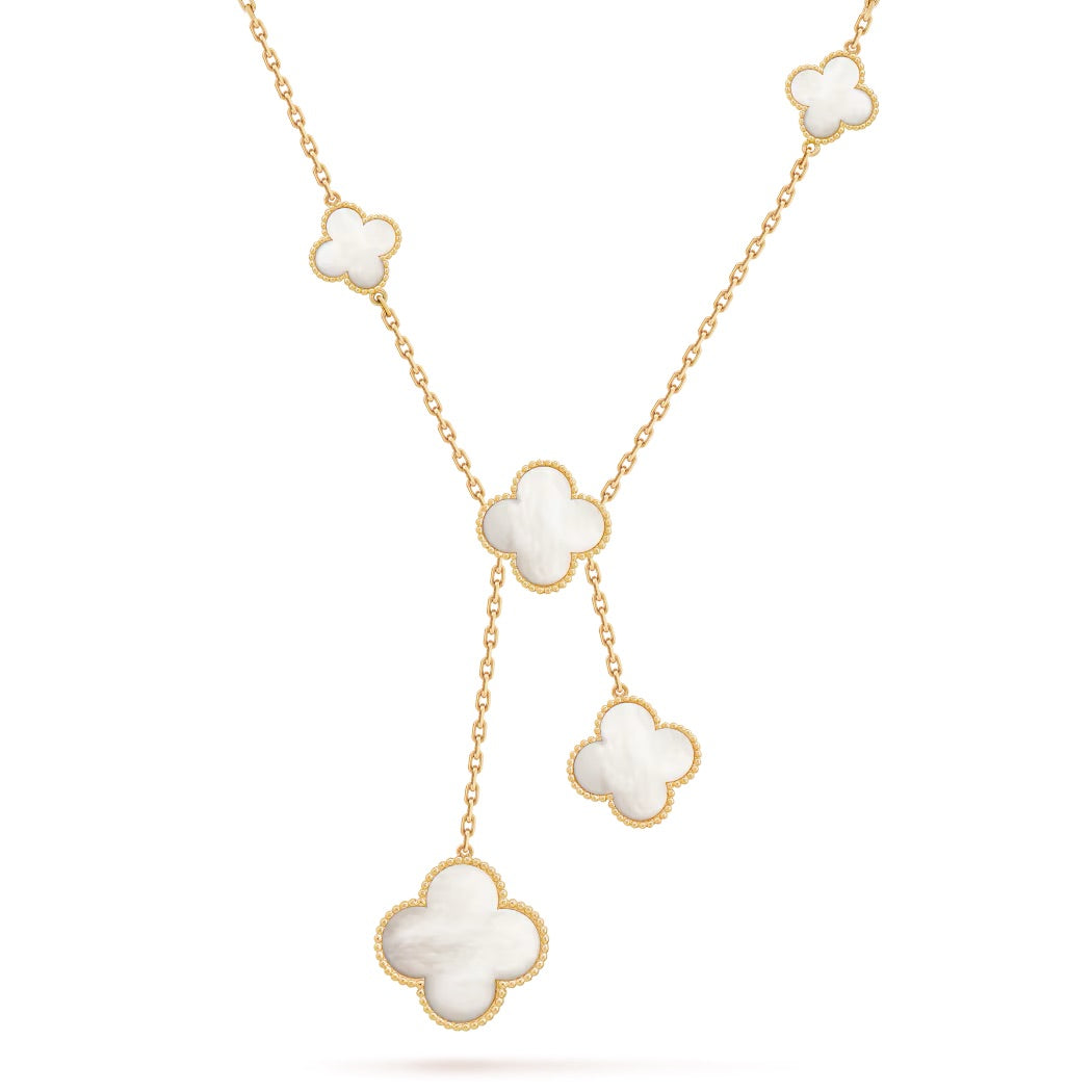 14ct Mother of Pearl Clover Necklace
