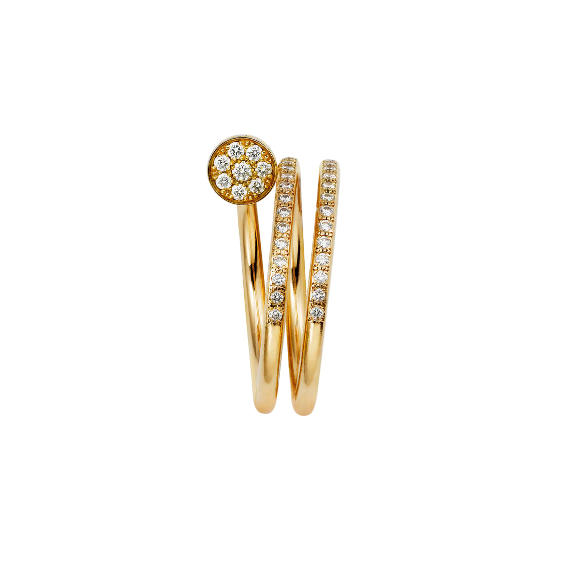14ct Yellow Gold Nail Ring/Double