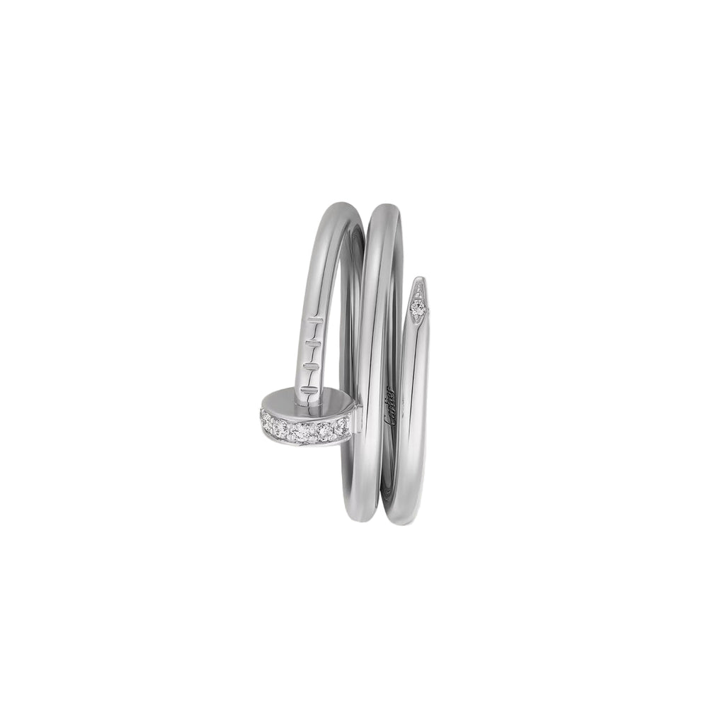 14ct White Gold Nail Ring/Double