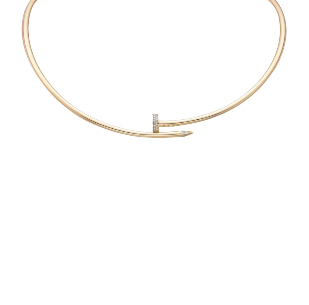 14ct Nail Necklace/with moissanite