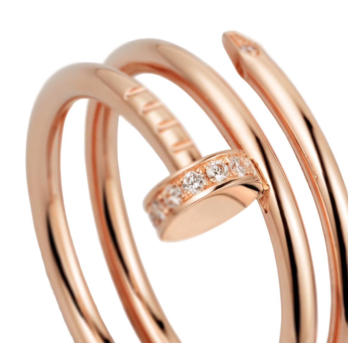 14ct Rose Gold Nail Ring/Double