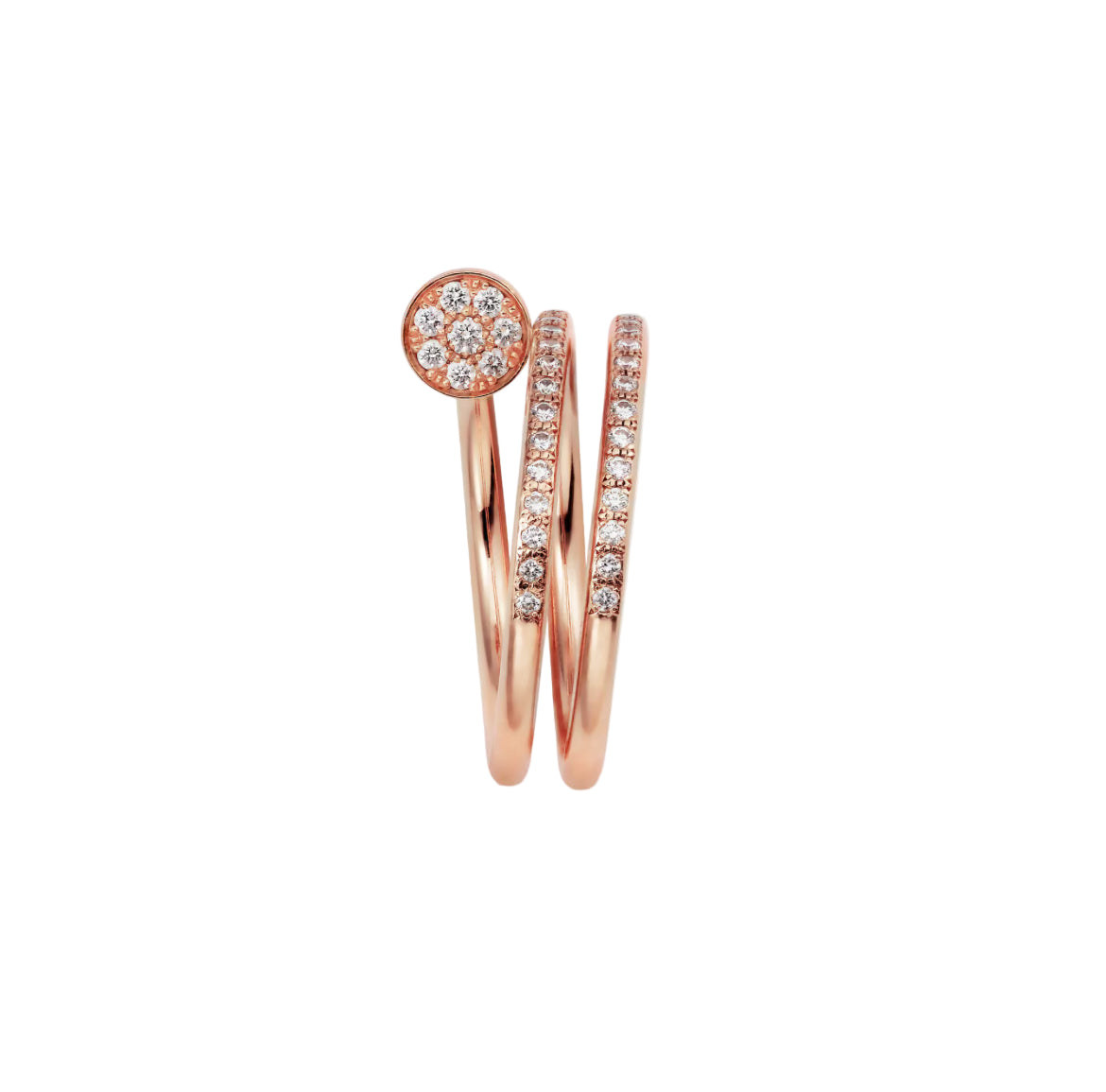 14ct Rose Gold Nail Ring/Double