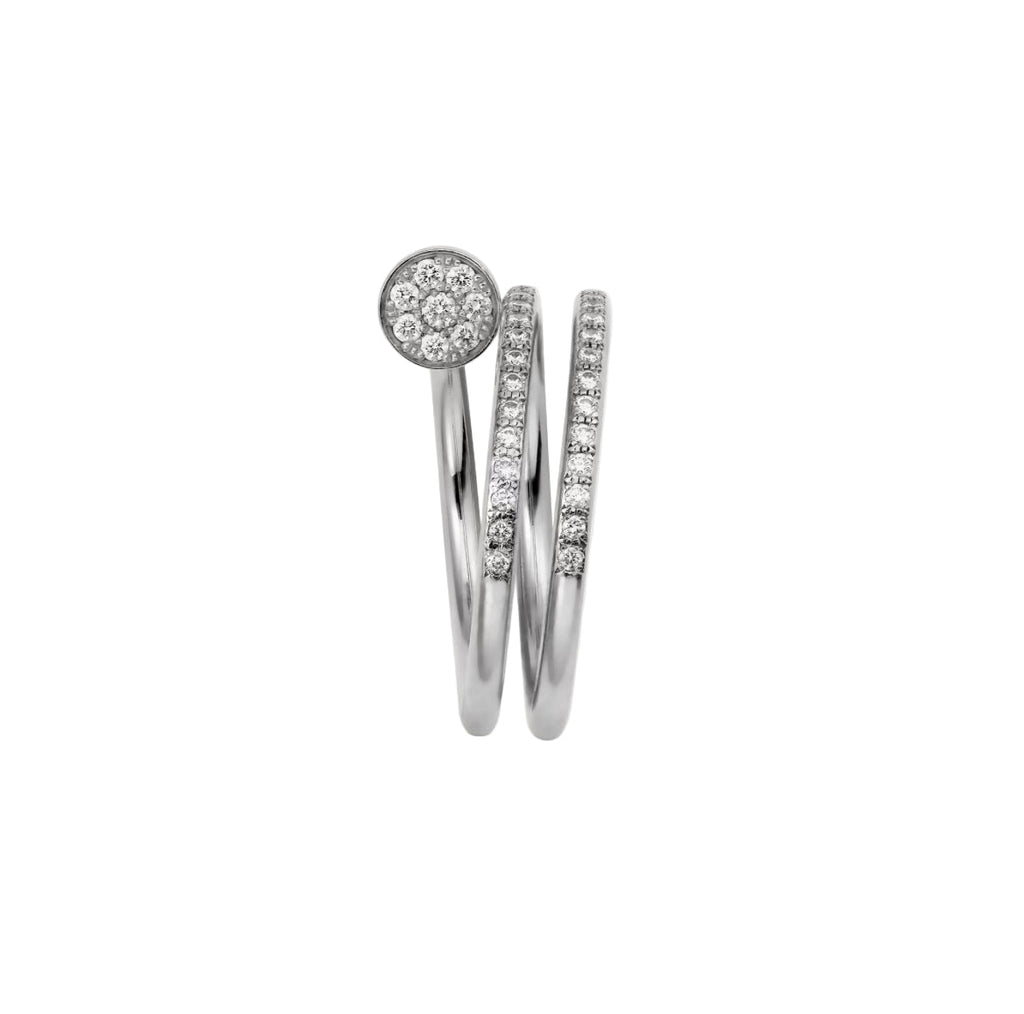 14ct White Gold Nail Ring/Double