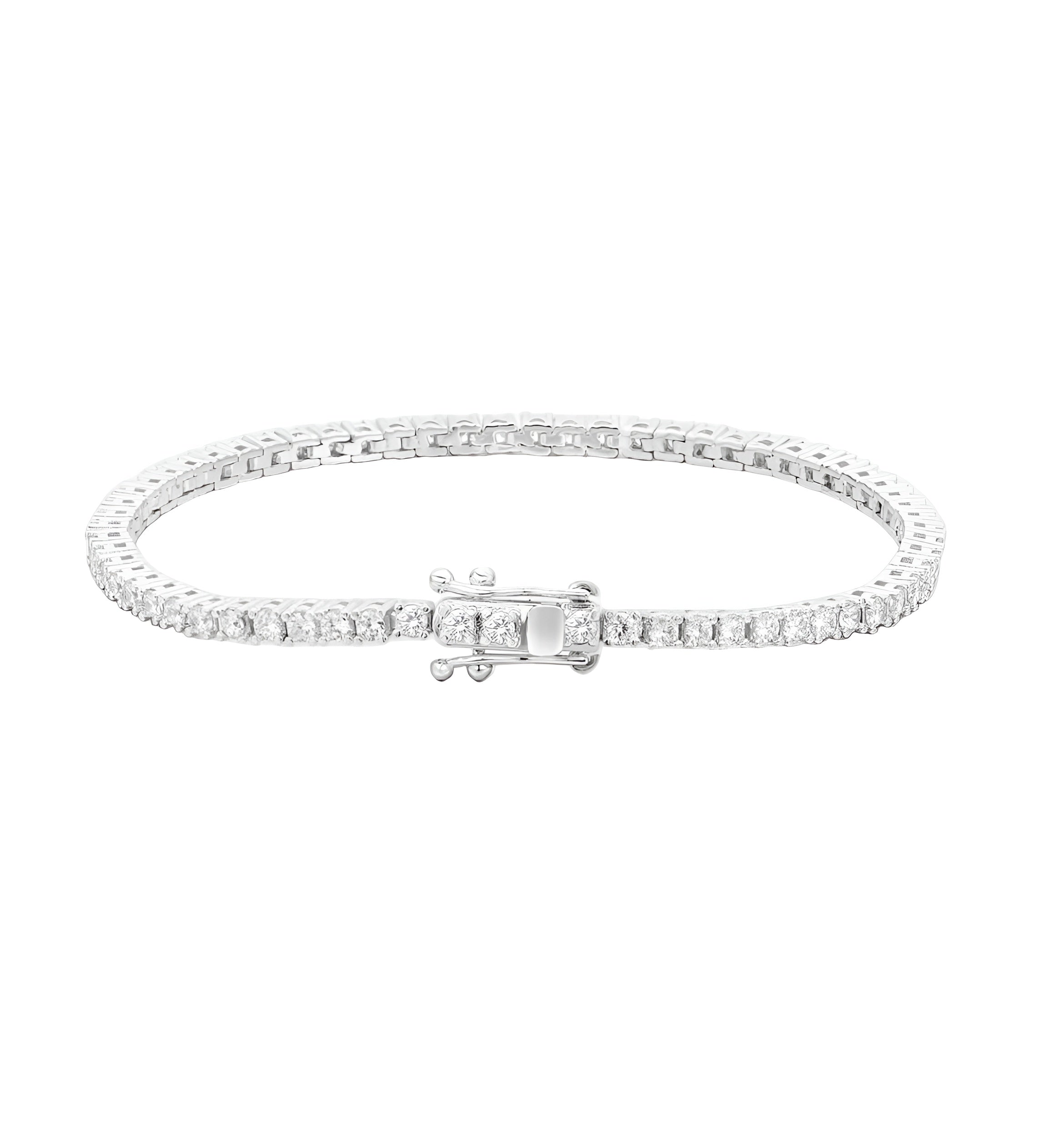 14ct White Gold Tennis Bracelet/Moissanite