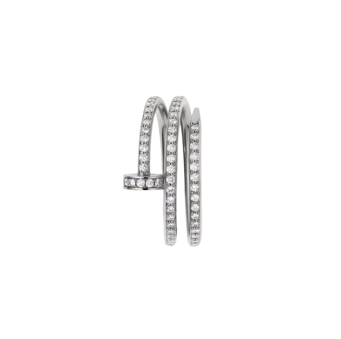 14ct White Gold Nail Ring/Double
