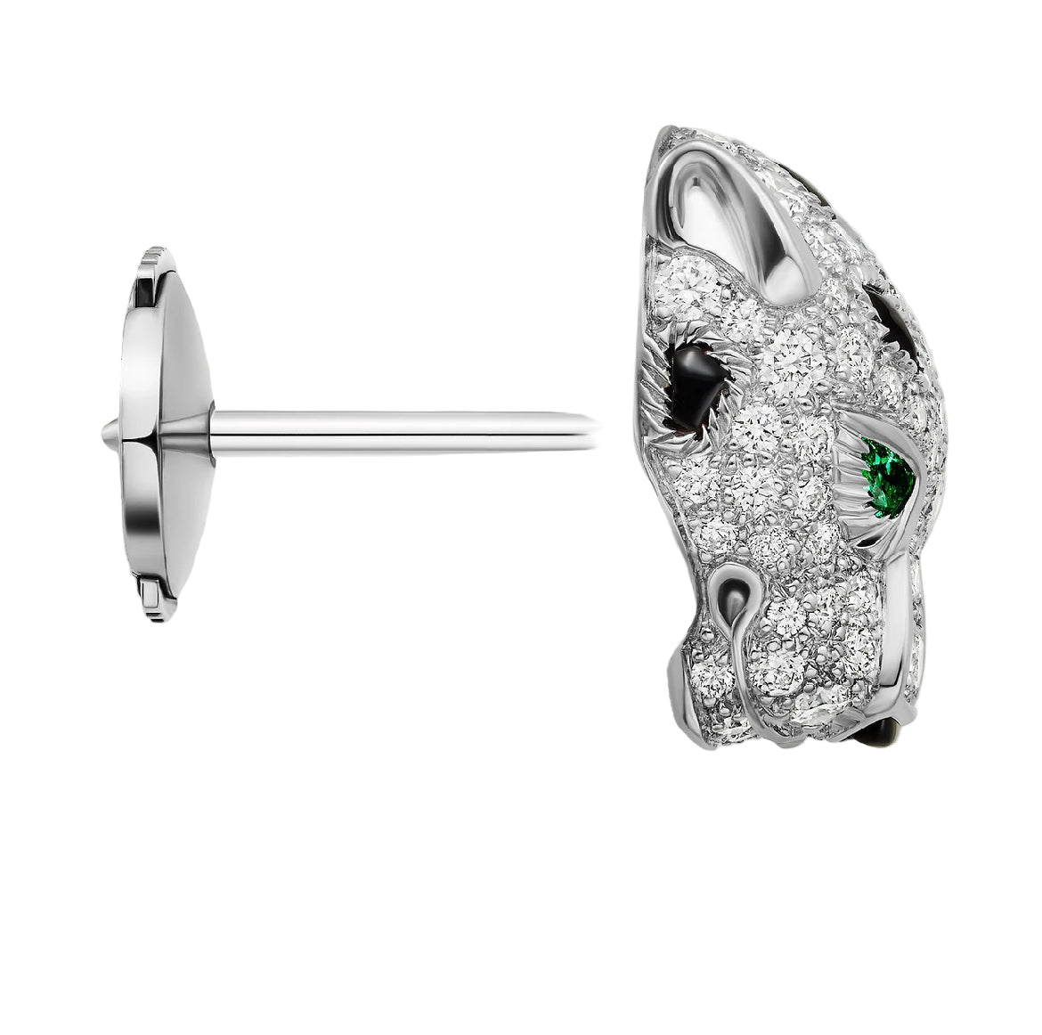 14ct White Gold Panthere Earrings