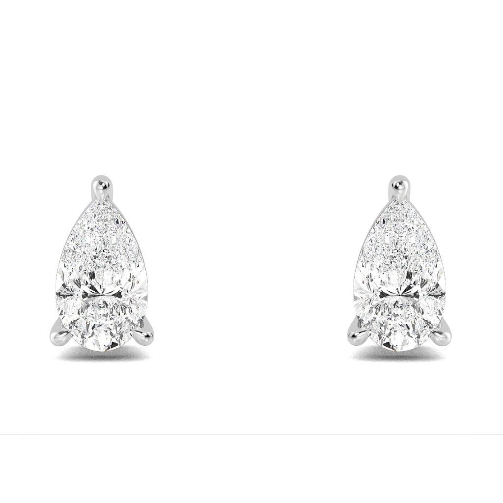 14ct White Pearl Shape Stud Earrings