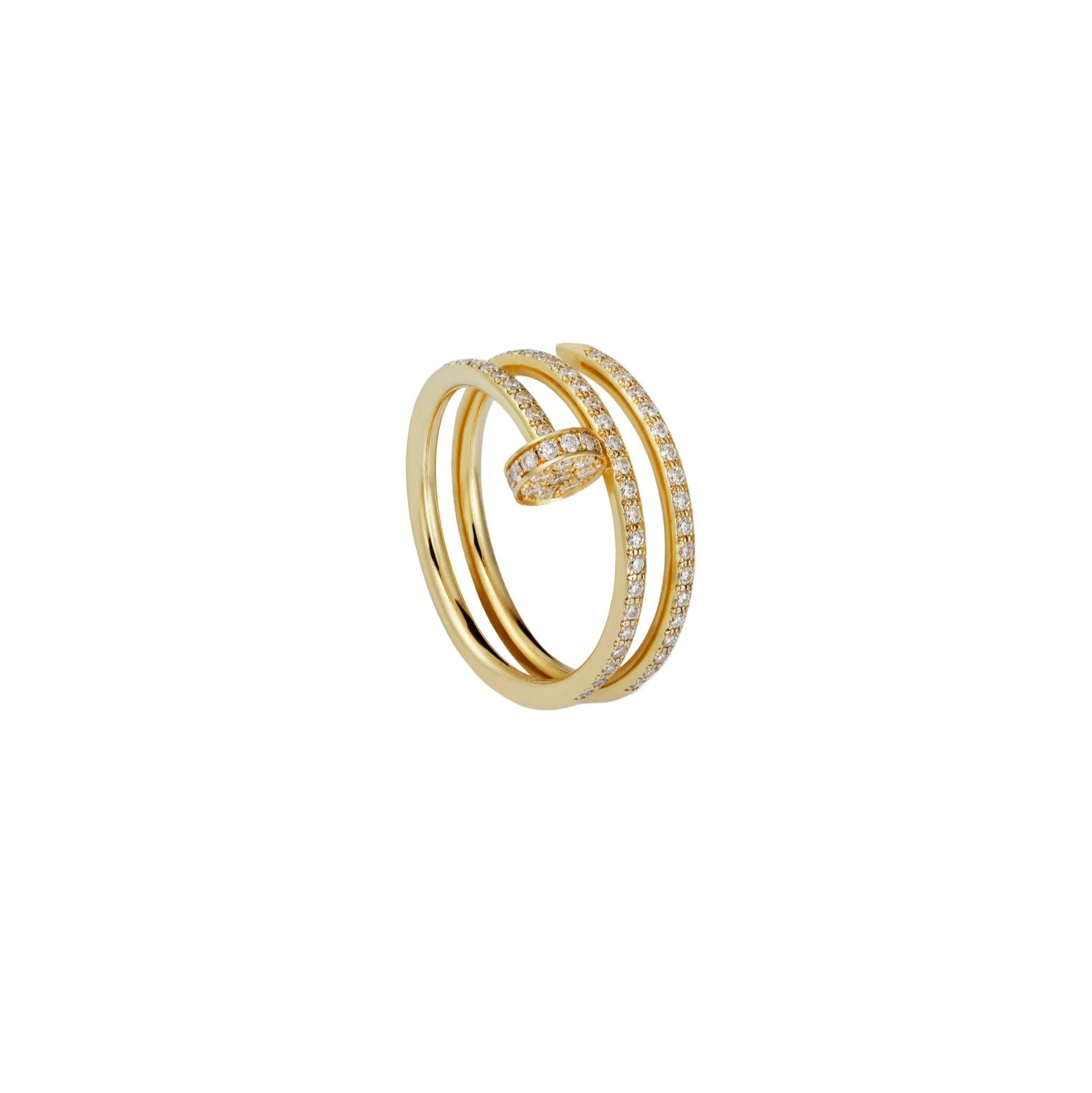 14ct Yellow Gold Nail Ring/Double