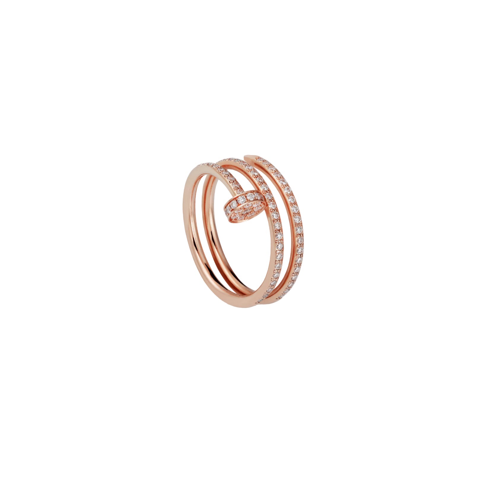 14ct Rose Gold Nail Ring/Double