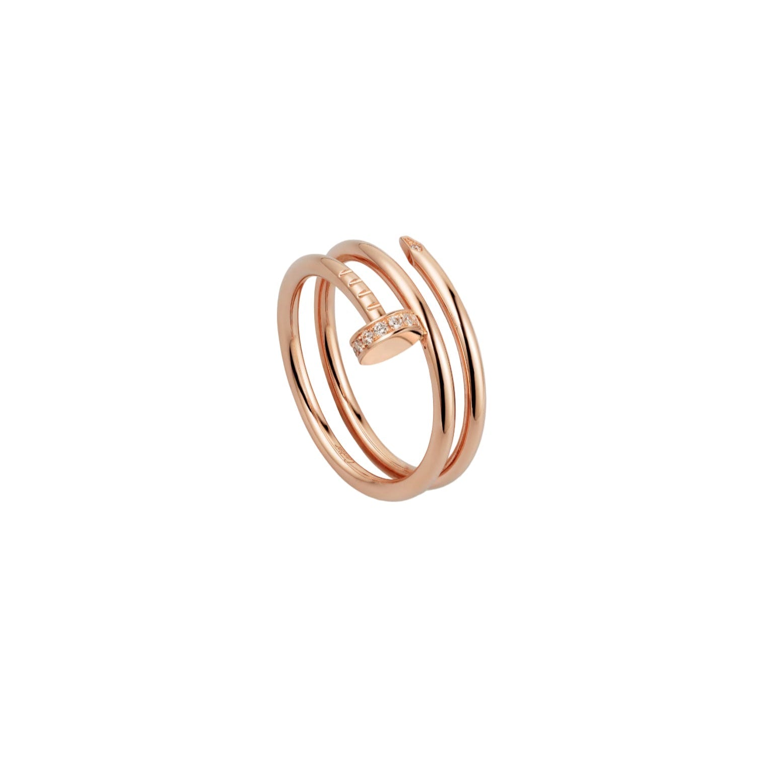 14ct Rose Gold Nail Ring/Double
